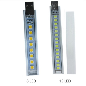 USB фонарь 10 см и 15 см в алюминиевом корпусе